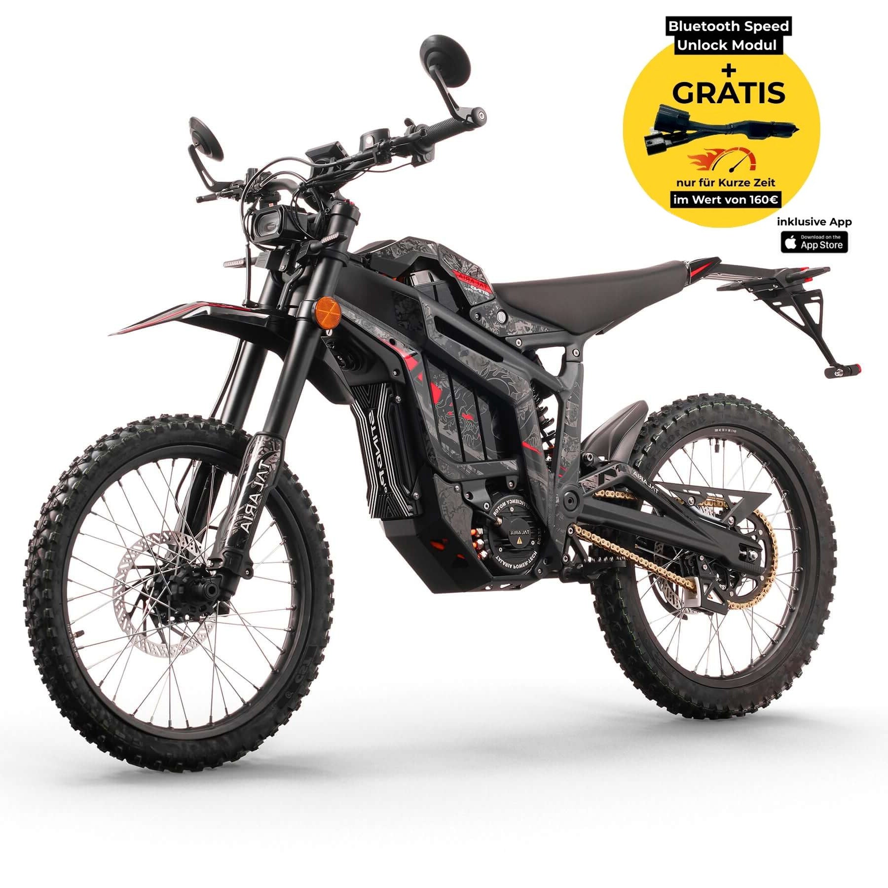 Talaria MX5 Bundle Seitenansicht in Schwarz mit Tuning Voltheads Modul